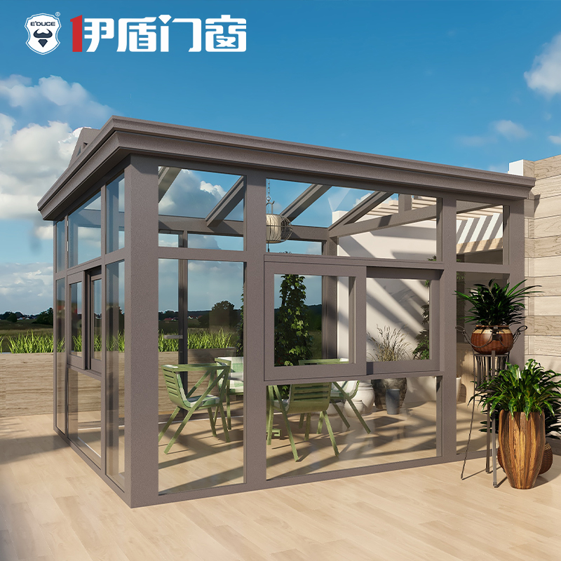 別墅陽光房-露臺(tái)陽光房-伊盾陽光房廠家-極簡輕奢