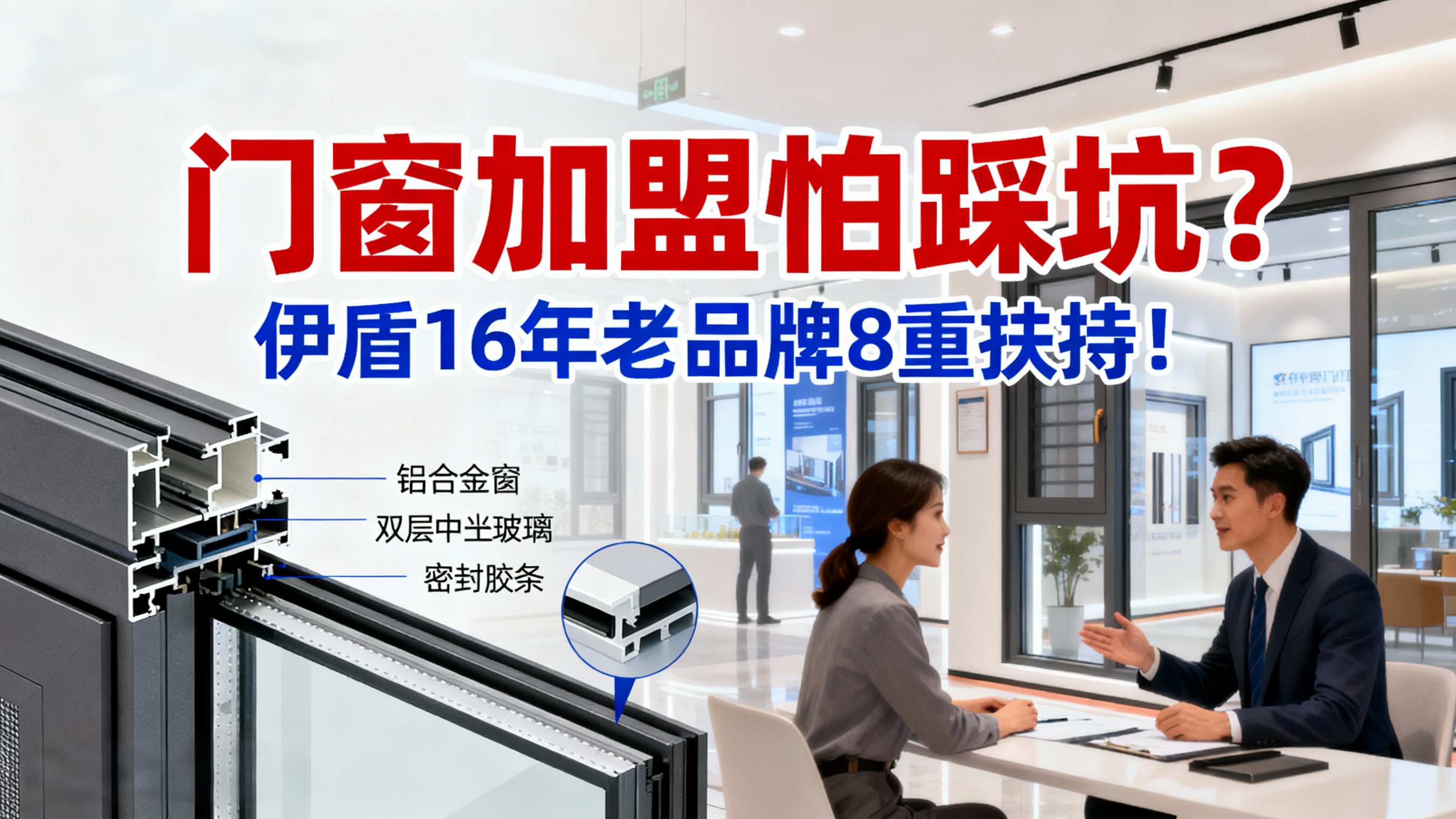 門窗加盟怕踩坑？伊盾16年老品牌8重扶持！